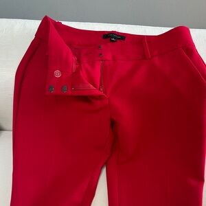 Ann Taylor Bright Red Slim Ponte Trousers